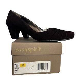 Easy Spirit Vashat Vintage 1990s Suede Leather Pumps Mink Brown Size 7.5